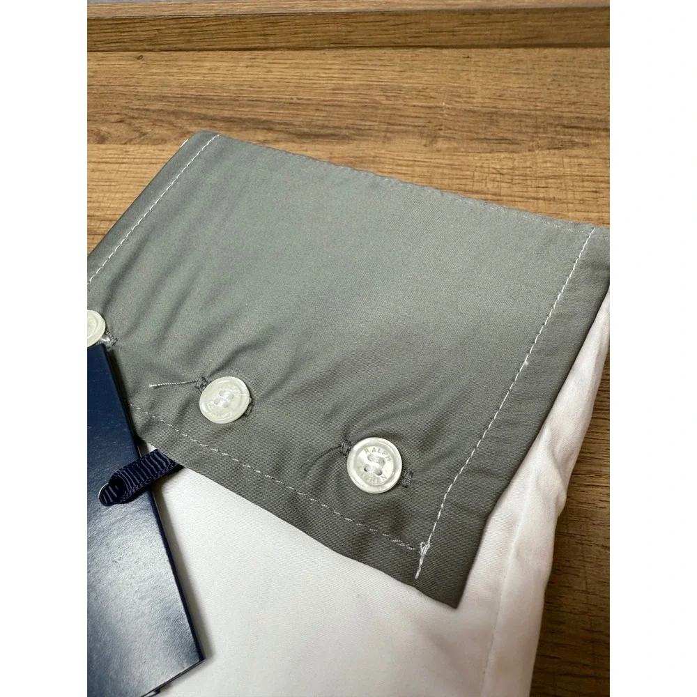 Ralph Lauren‎ Organic Cotton Sateen Border Sham King - Graphite NEW